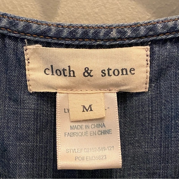 Cloth and Stone Sleeveless Dark Chambray Blouse - M - Picture 5 of 5